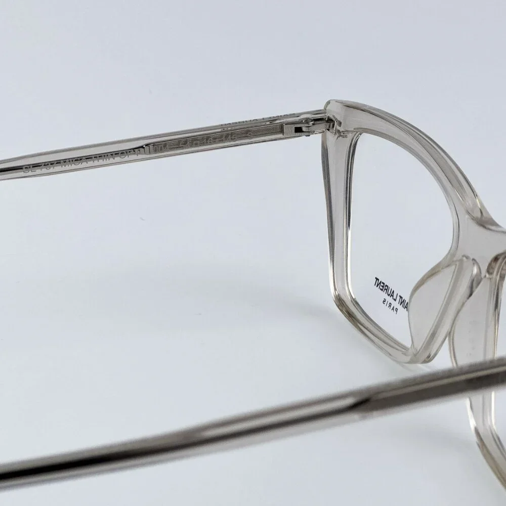 Saint Laurent Women BRAND NEW Eyeglasses Beige Cat Eye SL737 MICA THIN OPT 004